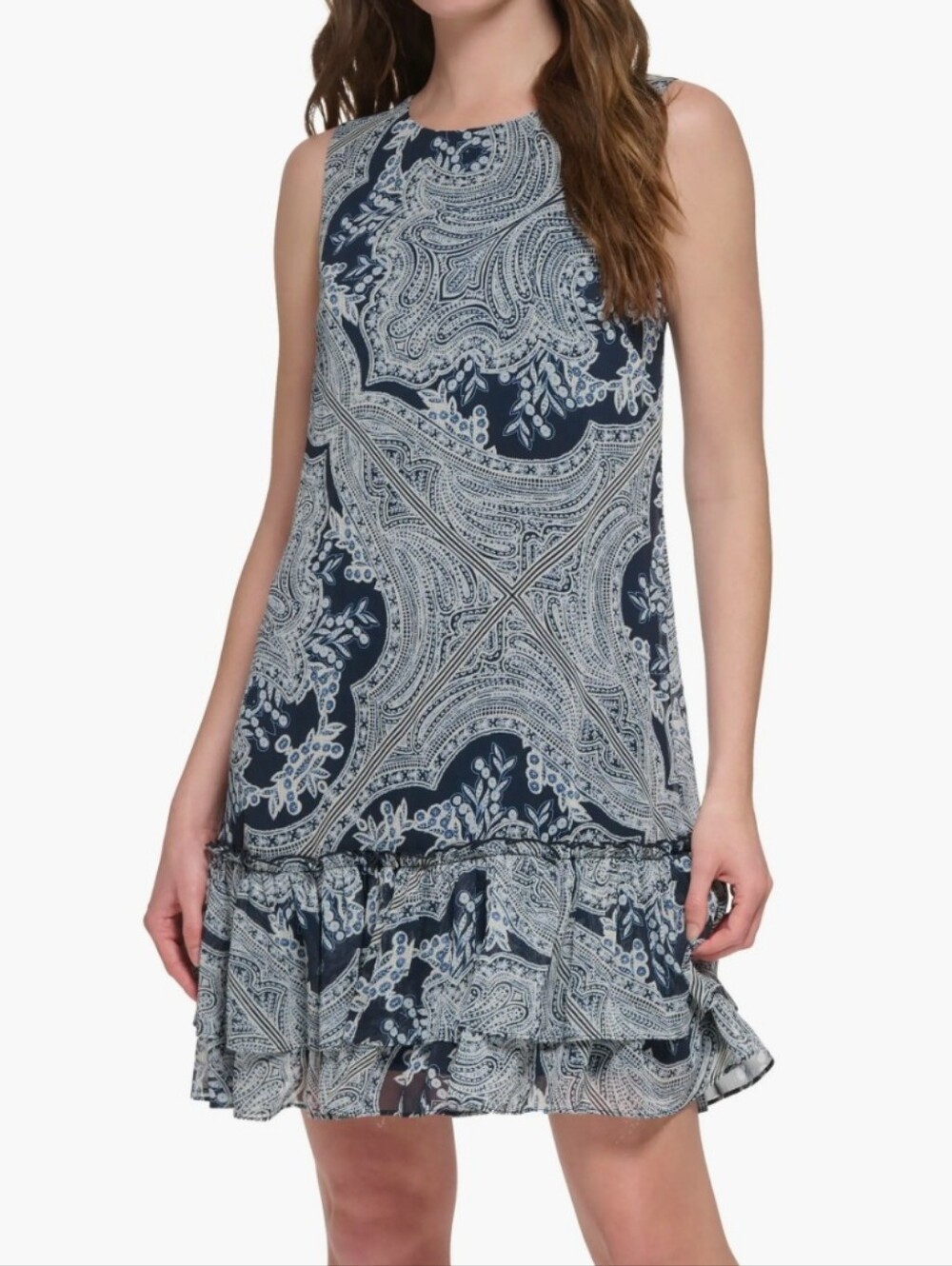Tommy Hilfiger Sleeveless Ruffle Trim Dress Size 8